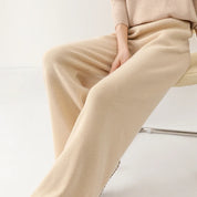 Luxury Women's Corduroy Pants with Wide Legs and Elastic Waist