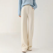 Luxury Women's Corduroy Pants with Wide Legs and Elastic Waist