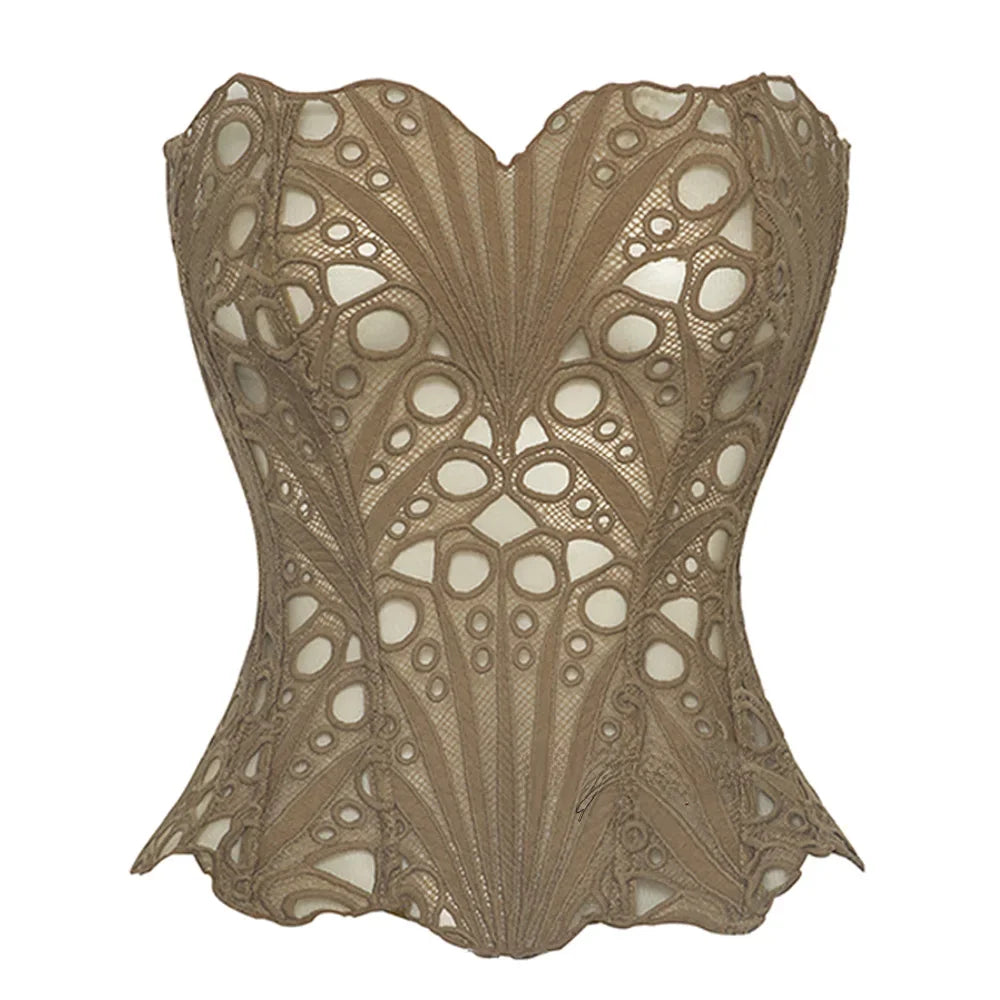 Lace Corset Top with Strapless Fit for Women