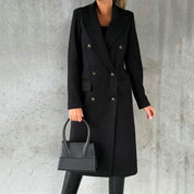 Elegant Long Wool Coat for Women