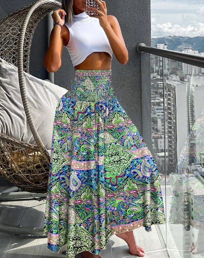 Roos - Airy long skirt with stretch