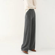 Luxury Women's Corduroy Pants with Wide Legs and Elastic Waist