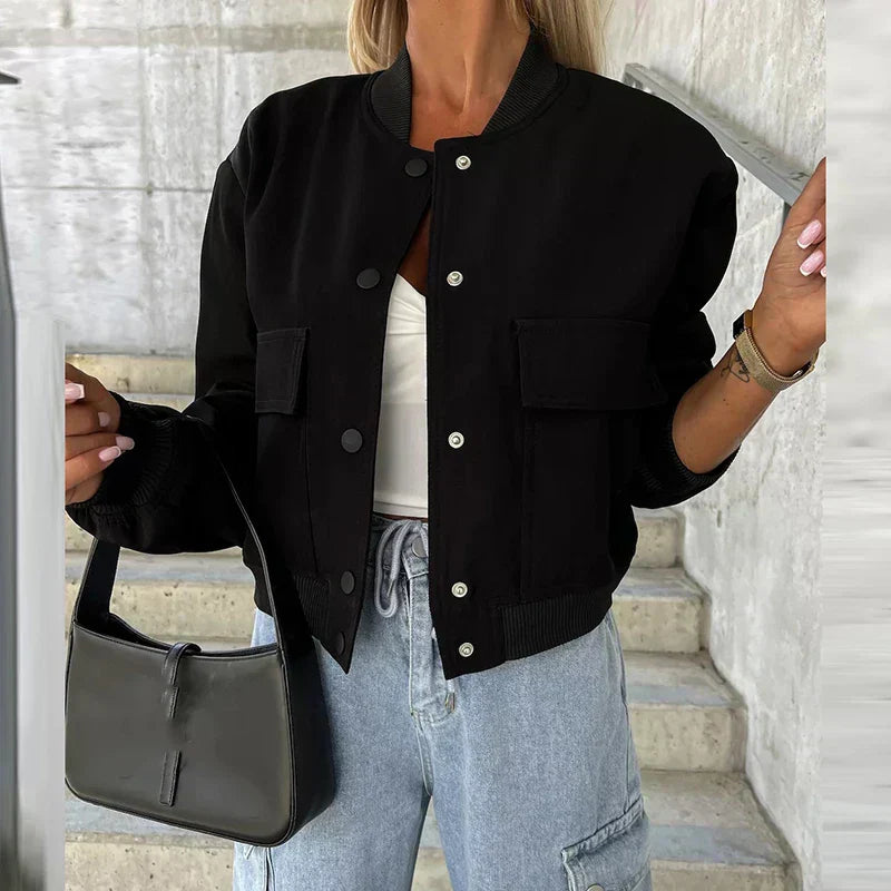 Women's Bomber Jacket with Casual Style and Comfort