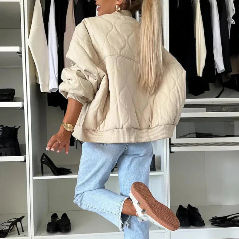 Elin - Trendy Lined Bomber Jacket