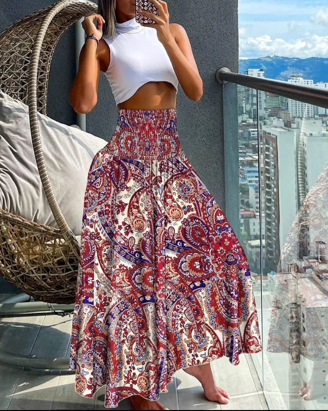 Roos - Airy long skirt with stretch