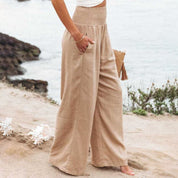 Palazzo Pants with Smocked Waist and Wide Legs