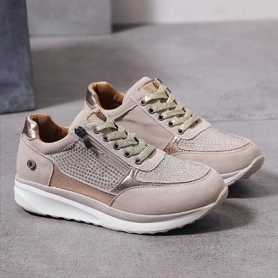 Comfort Sneakers With Zipper And Laces For Women
