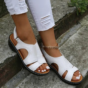 Women’s Orthopedic Leather Sandals With Comfortable Heel