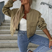 Women's Bomber Jacket with Casual Style and Comfort