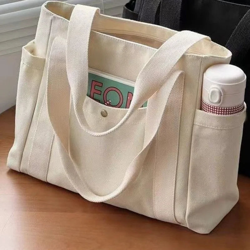 Soft Canvas Shoulder Bag - Tote Bag