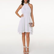Luxury A-Line Mini Cocktail Dress for Women with Halter Neck