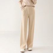 Luxury Women's Corduroy Pants with Wide Legs and Elastic Waist
