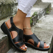 Women’s Orthopedic Leather Sandals With Comfortable Heel
