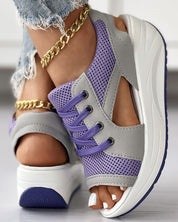 Trendy Sandals With Laces And Thick Sole For Women