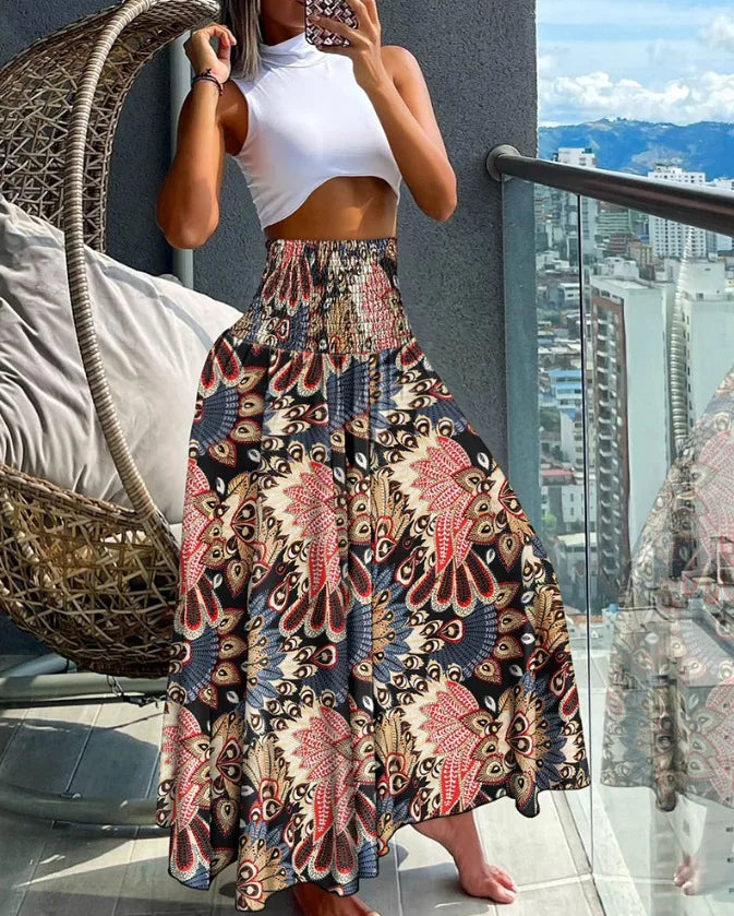 Roos - Airy long skirt with stretch