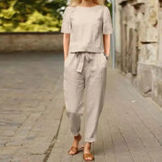 Comfortable Women's Co-ord Set Two-piece Set with Top and Pants