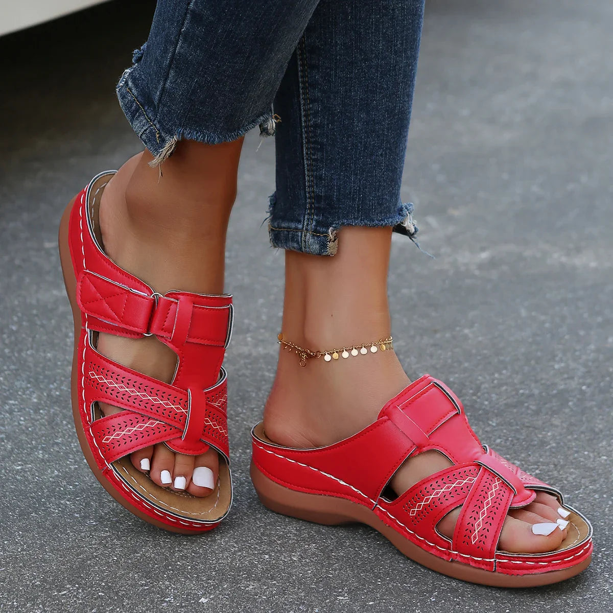 Orthopedic Sandals With Adjustable Straps For Women