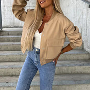 Women's Bomber Jacket with Casual Style and Comfort