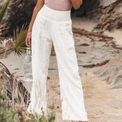 Palazzo Pants with Smocked Waist and Wide Legs