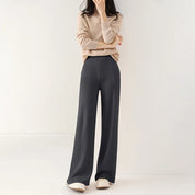 Luxury Women's Corduroy Pants with Wide Legs and Elastic Waist