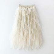 Elegant Airy Women's Tulle Maxi Skirt with Layered Ruffles