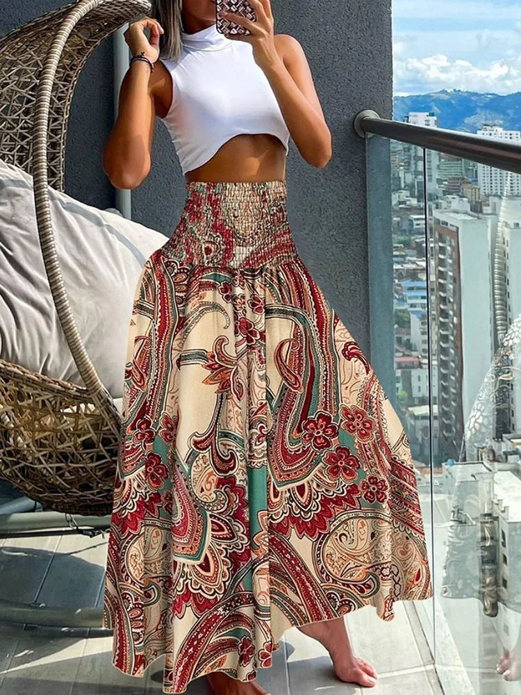 Roos - Airy long skirt with stretch