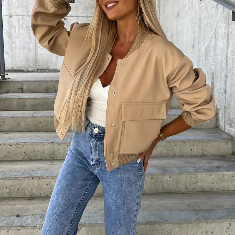 Women's Bomber Jacket with Casual Style and Comfort