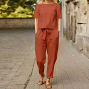 Comfortable Women's Co-ord Set Two-piece Set with Top and Pants