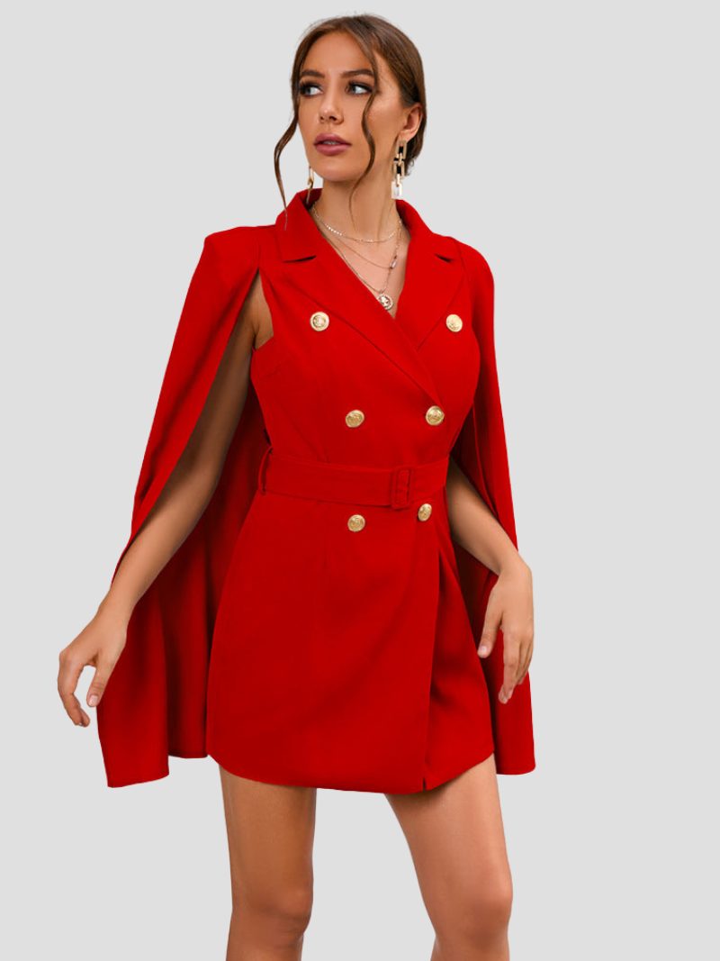 Aurora - Elegant Cape Blazer Dress