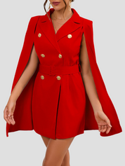 Aurora - Elegant Cape Blazer Dress