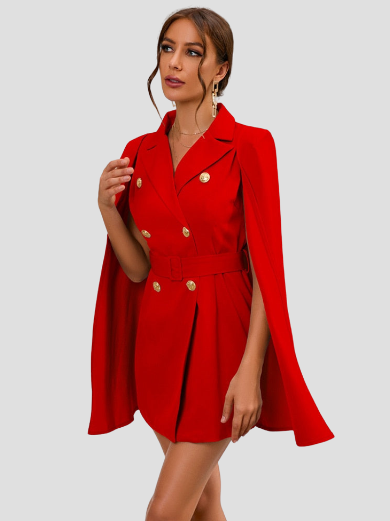 Aurora - Elegant Cape Blazer Dress