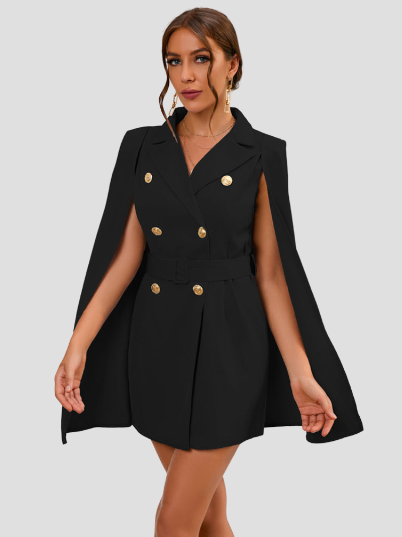 Aurora - Elegant Cape Blazer Dress