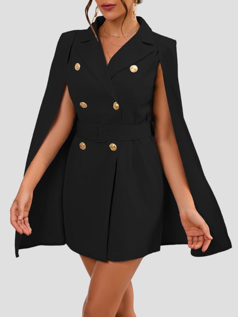 Aurora - Elegant Cape Blazer Dress