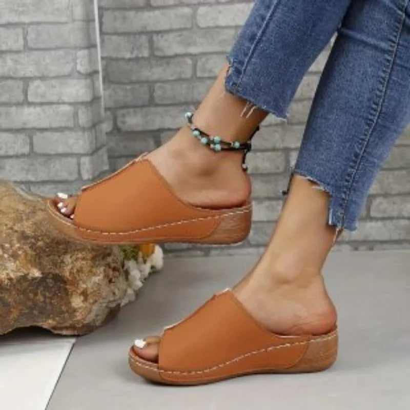 Comfortable Leather Sandals With Open Toe For Women