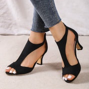 Women's Peeptoe Pumps with Cutouts and Heel