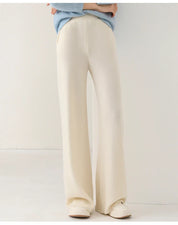 Luxury Women's Corduroy Pants with Wide Legs and Elastic Waist