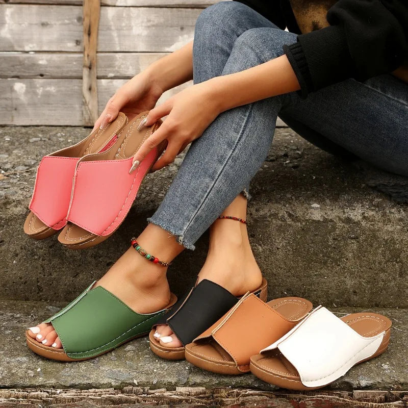 Comfortable Leather Sandals With Open Toe For Women