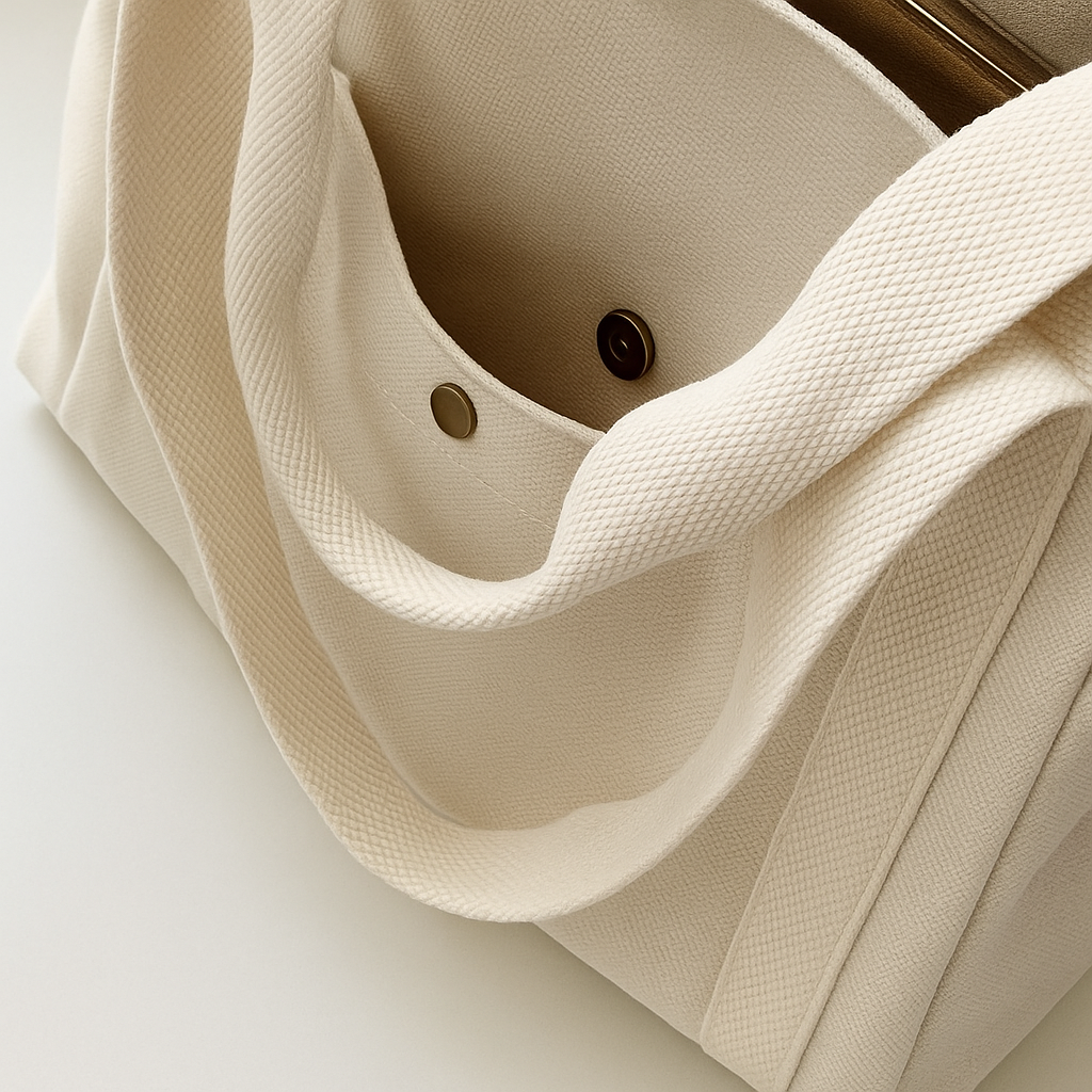 Soft Canvas Shoulder Bag - Tote Bag
