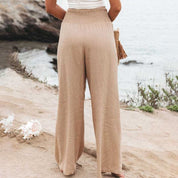 Palazzo Pants with Smocked Waist and Wide Legs