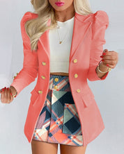 Women's Top & Skirt Set with Blazer and Stylish Look