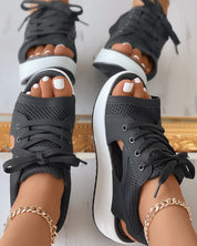 Trendy Sandals With Laces And Thick Sole For Women