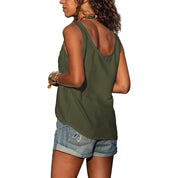 Tank Top with Buttons and Round Neck