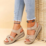 Casual Wedge Heel Sandals With Adjustable Closure For Women