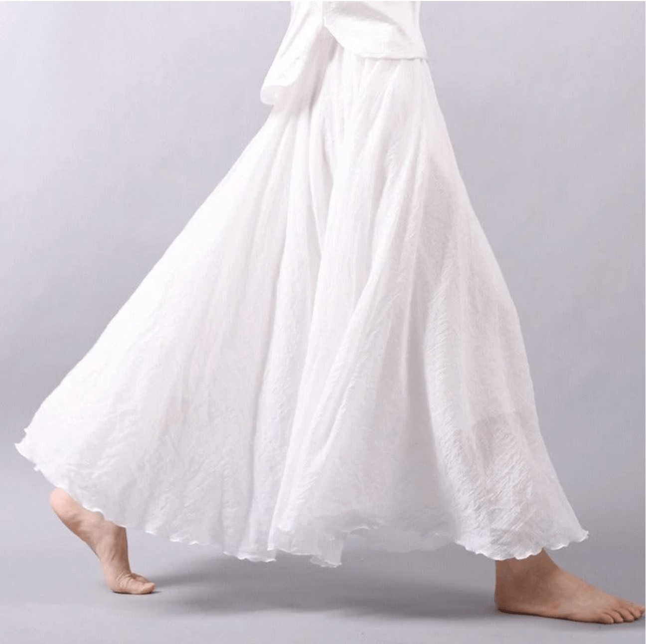 Soft Airy Women’s Maxi Skirt with Wide Flowing Pleats