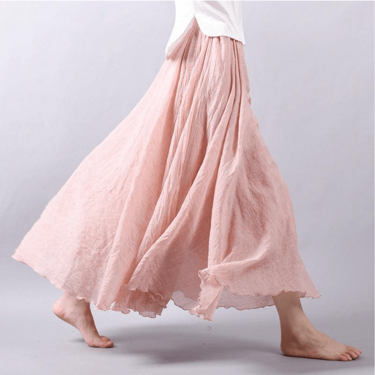 Soft Airy Women’s Maxi Skirt with Wide Flowing Pleats