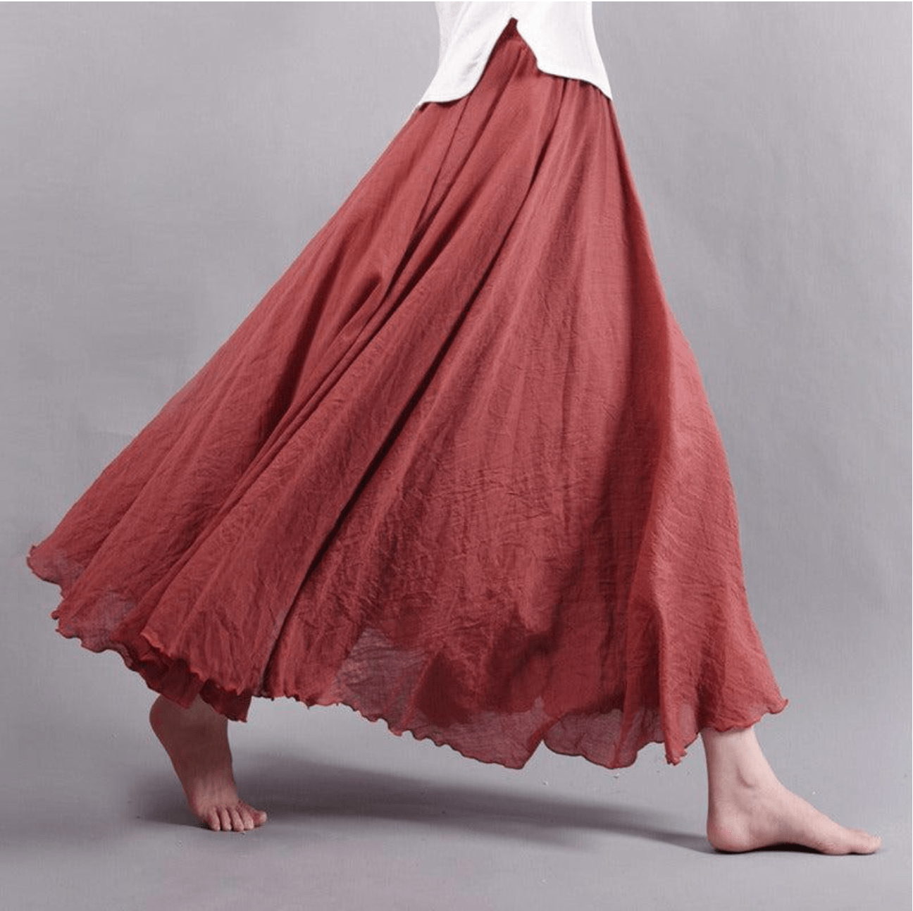 Soft Airy Women’s Maxi Skirt with Wide Flowing Pleats