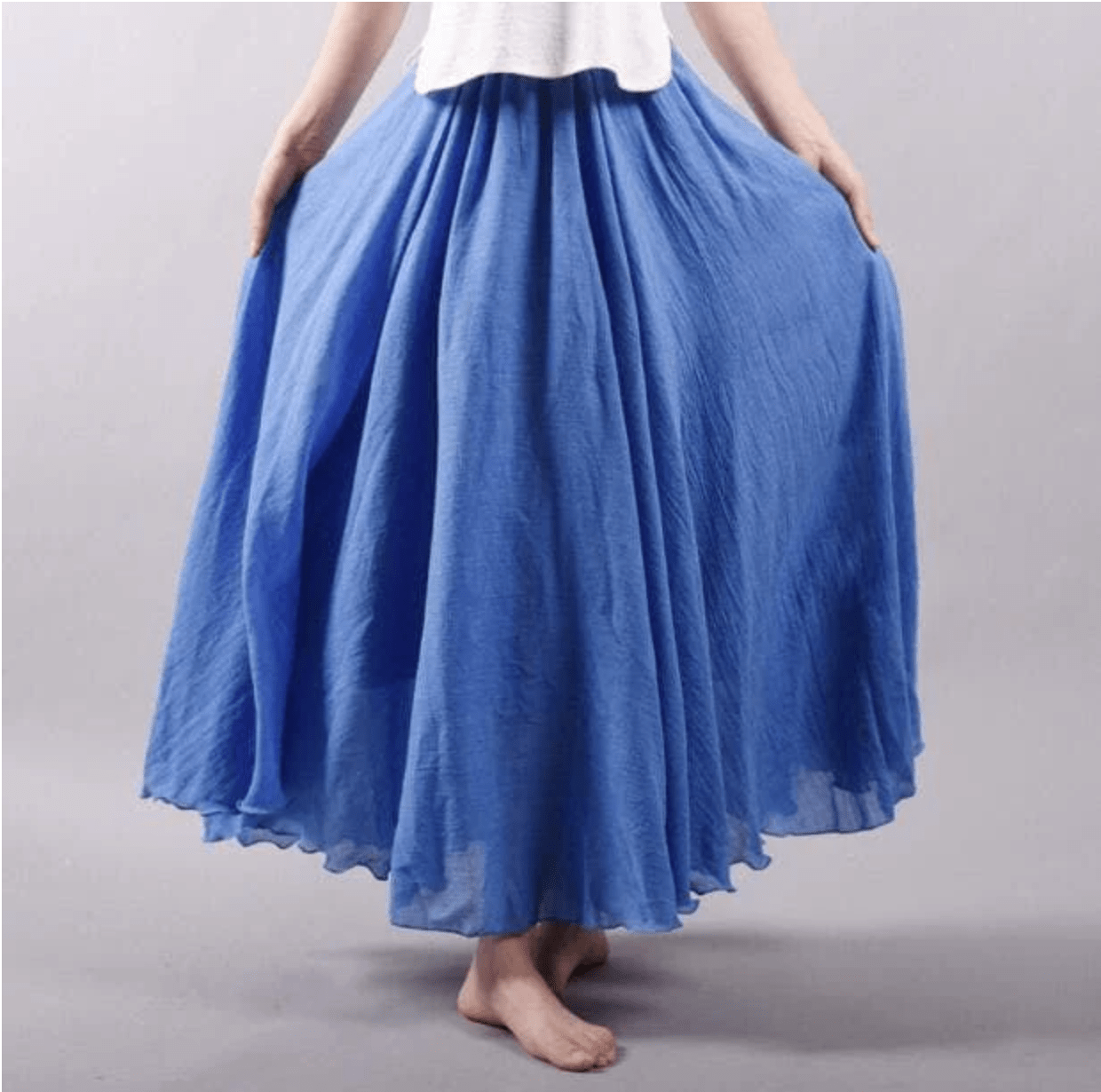Soft Airy Women’s Maxi Skirt with Wide Flowing Pleats