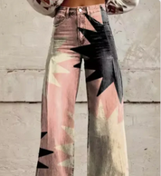 Palazzo Pants with Print for Women with High Waist and Wide Legs