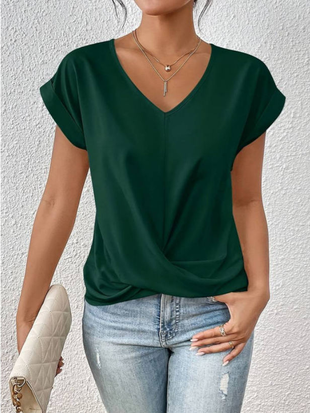 Isaura - Draped V-neck Shirt
