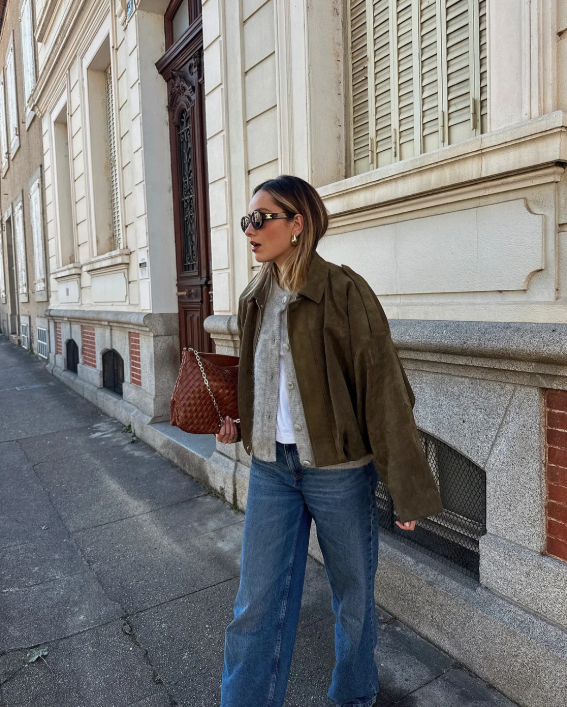 Women's Suede Oversized Warm Leather Jacket